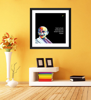 

Tallenge - Mahatma Gandhi Motivational Quotes - The Future Depends On What You Do Today - Framed Photo Print On Photographic Paper(15 inch X 15 inch, Framed)