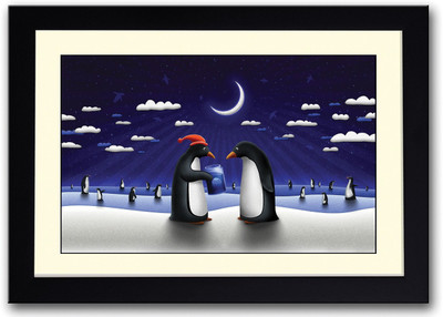 

Penguins At Night Art Fine Art Print(14 inch X 20 inch, Framed)