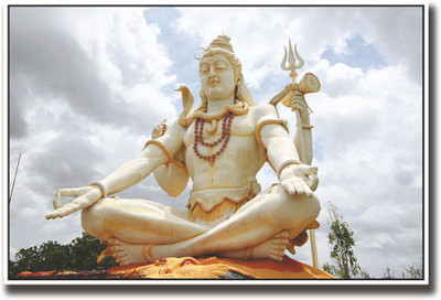 

White Lord Shiva statue Fine Art Print(12 inch X 18 inch, Rolled)