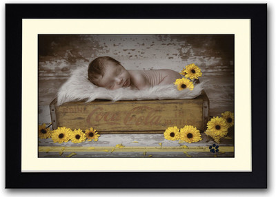 

Cute Baby In Coke Crate Fine Art Print(14 inch X 20 inch, Framed)