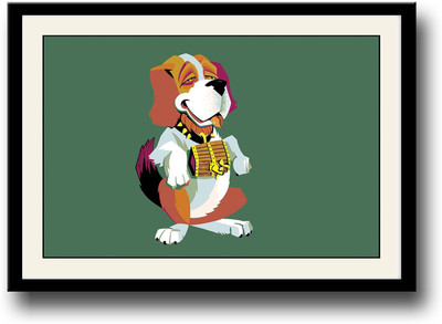 

Colourful cartoon dog Fine Art Print(10 inch X 14 inch, Framed)