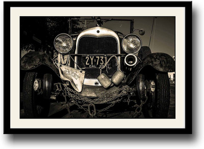 

Vintage jeep in black & white Fine Art Print(10 inch X 14 inch, Framed)