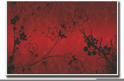 

Posterhouzz Red and Black flower design Fine Art Print(12 inch X 18 inch, Rolled)