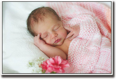 

Baby sleeping with pink rose Fine Art Print(12 inch X 18 inch, Rolled)