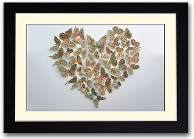

Paper Butterflies Heart Fine Art Print(14 inch X 20 inch, Framed)
