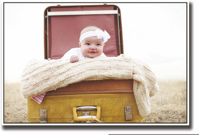 

Posterhouzz Cute baby in luggage Fine Art Print(12 inch X 18 inch, Rolled)