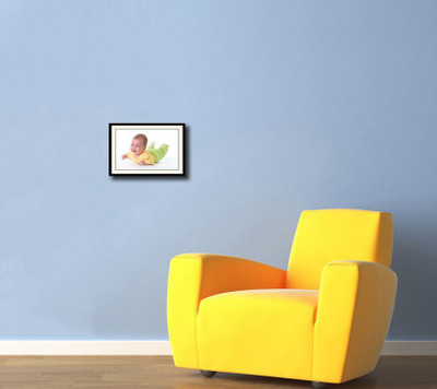 

Baby in yellow and green Fine Art Print(10 inch X 14 inch, Framed)