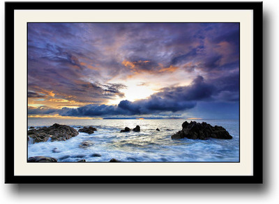 

Blue Clouds and water Fine Art Print(10 inch X 14 inch, Framed)