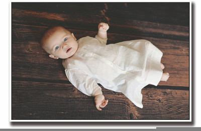 

Posterhouzz Cute baby on wooden floor Fine Art Print(12 inch X 18 inch, Rolled)