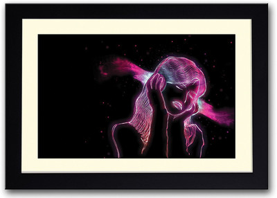 

Girl Enjoying Music Fine Art Print(14 inch X 20 inch, Framed)