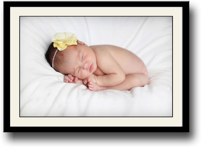 

Baby with yellow flower Fine Art Print(10 inch X 14 inch, Framed)