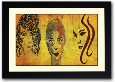 

The Three Girls Artistic Fine Art Print(14 inch X 20 inch, Framed)