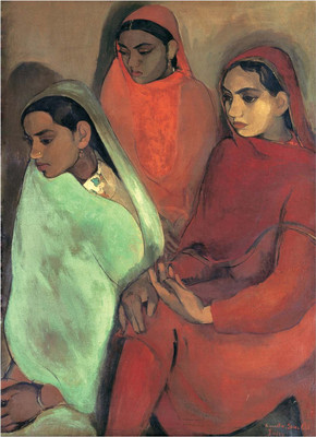 

Tallenge - Group Of Three Girls By Eminent Indian Artist Amrita Sher-Gil - A3 Size Premium Quality Rolled Poster Paper Print(16.5 inch X 11.7 inch, Rolled)