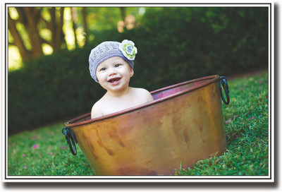 Baby in a steel tub Fine Art Print(12 inch X 18 inch, Rolled)