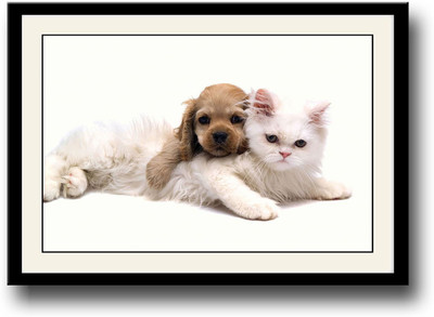 

Cute cat and dog Fine Art Print(10 inch X 14 inch, Framed)