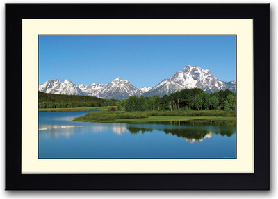 

Blue Water Lake and Mountains Fine Art Print(14 inch X 20 inch, Framed)