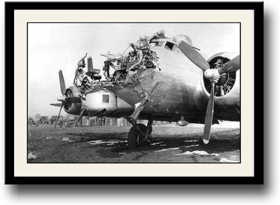 

Vintage crashed fighter plane Fine Art Print(10 inch X 14 inch, Framed)