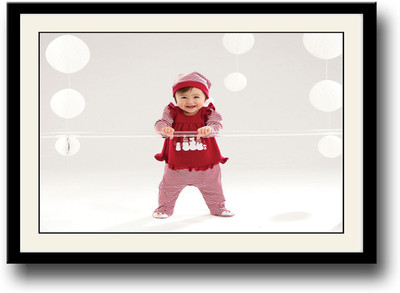 

Cute baby girl in red Fine Art Print(10 inch X 14 inch, Framed)