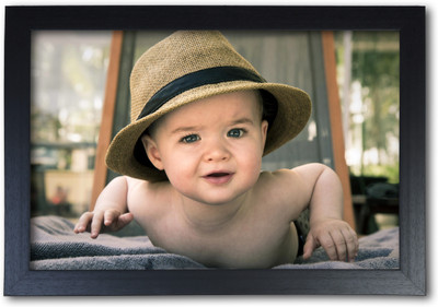

Cute Baby in a Brown Hat (Ver. 2) Poster with Frame Paper Print(14 inch X 20 inch, Streched)