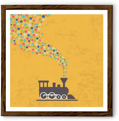 

Hulkut Train Art Print with brown frame 24 * 24 Inches Fine Art Print(26 inch X 1 inch, Framed)
