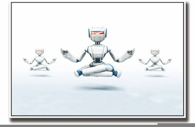 

Posterhouzz 3 meditating robots Fine Art Print(12 inch X 18 inch, Rolled)