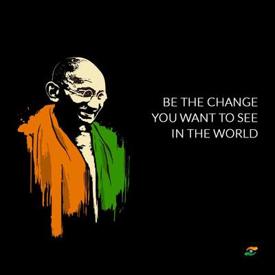 

Mahatma Gandhi Quotes - Be The Change You Want To See In The World - Medium Size Rolled Digital Art Print On Photographic Paper(18 inch X 18 inch, Rolled)
