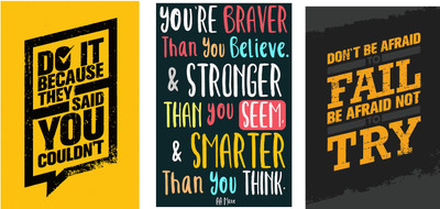

Combo pack of Motivational quotes Wall Poster Quotes & Motivation ,(12X18) BY Vprint Paper Print(18 inch X 12 inch, Rolled)