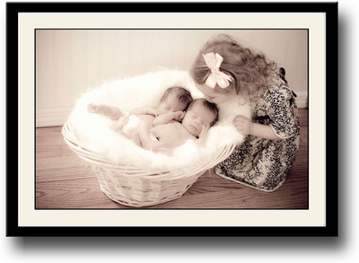 

Girl kissing two babies Fine Art Print(10 inch X 14 inch, Framed)