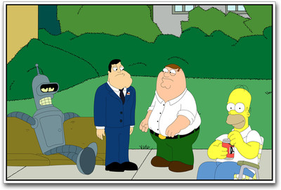 

Family Guy with Bart Simpson Paper Print(12 inch X 18 inch)