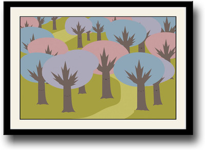 

Colourful trees art Fine Art Print(10 inch X 14 inch, Framed)