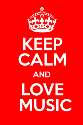 

Oshi - Keep Calm and Love Music Paper Print(18 inch X 12 inch, Streched)