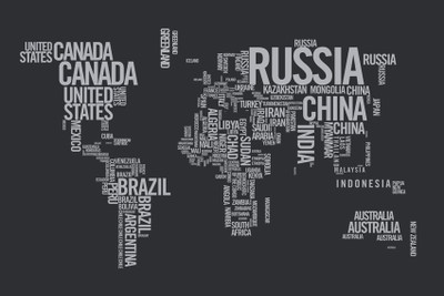 

Wall1ders World Map With Country Name Paper Print(12 inch X 18 inch, Rolled)