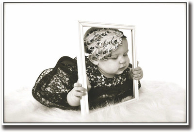 

Baby girl holding photo frame Fine Art Print(12 inch X 18 inch, Rolled)