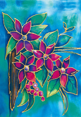 42% OFF on Red on Blue Canvas Art(36 inch X 24 inch)