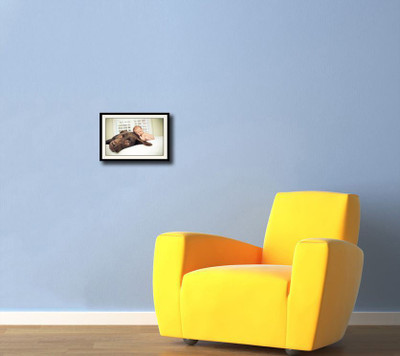 

Cute baby sleeping on dog Fine Art Print(10 inch X 14 inch, Framed)