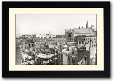 

B&W Aerial Town View Fine Art Print(14 inch X 20 inch, Framed)