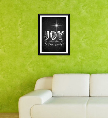 

Tallenge - Christmas Art - Chalkboard Graphic - Joy To The World - Ready To Hang Framed A3 Size Poster Paper Print(17 inch X 12 inch, Framed)