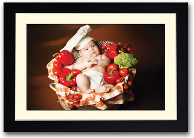 

Baby In Vegetable Basket Fine Art Print(14 inch X 20 inch, Framed)