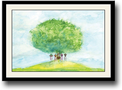 

Aliens and tree art Fine Art Print(10 inch X 14 inch, Framed)