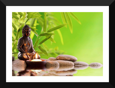 

Tallenge - Meditating Buddha - Premium Quality A3 Size Framed Poster Paper Print(17 inch X 12 inch, Framed)