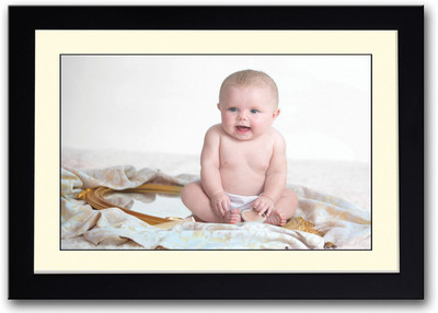 

Baby Sitting On Mirror Fine Art Print(14 inch X 20 inch, Framed)