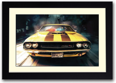 

Yellow super car Fine Art Print(14 inch X 20 inch, Framed)