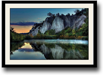 

Reflection of Moountian in River Fine Art Print(10 inch X 14 inch, Framed)