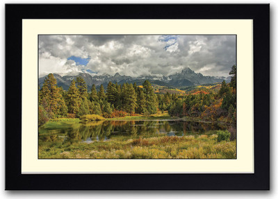

Lake surrounded by Trees Fine Art Print(14 inch X 20 inch, Framed)