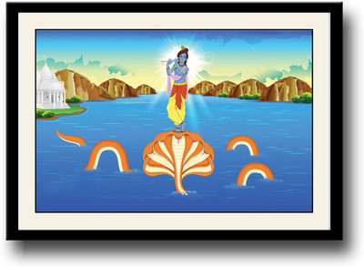 

Lord Krishna Fine Art Print(10 inch X 14 inch, Framed)