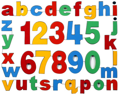 

Oshi - English Alpphabets and Numbers Chart Paper Print(12 inch X 18 inch, Streched)