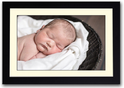 

Cute Baby Sleeping In Basket Fine Art Print(14 inch X 20 inch, Framed)