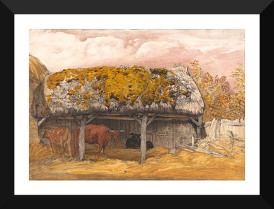 

Tallenge Old Masters Collection - A Cow Lodge with a Mossy Roof by Samuel Palmer - Premium Quality A3 Size Framed Poster Paper Print(17 inch X 12 inch, Framed)