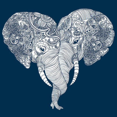 

Love Elephant - Medium Size Ready To Frame Rolled Digital Art Print On Photographic Paper(18 inch X 18 inch, Rolled)
