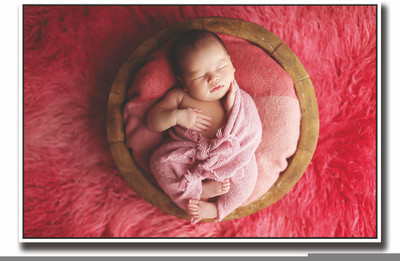 

Posterhouzz Wrapped in pink baby looking cute Fine Art Print(12 inch X 18 inch, Rolled)